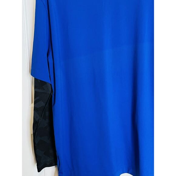 Nike Golf Polo Blue Black Dri-Fit Tour Performance Long Sleeve Athletic Shirt XL - Picture 5 of 9